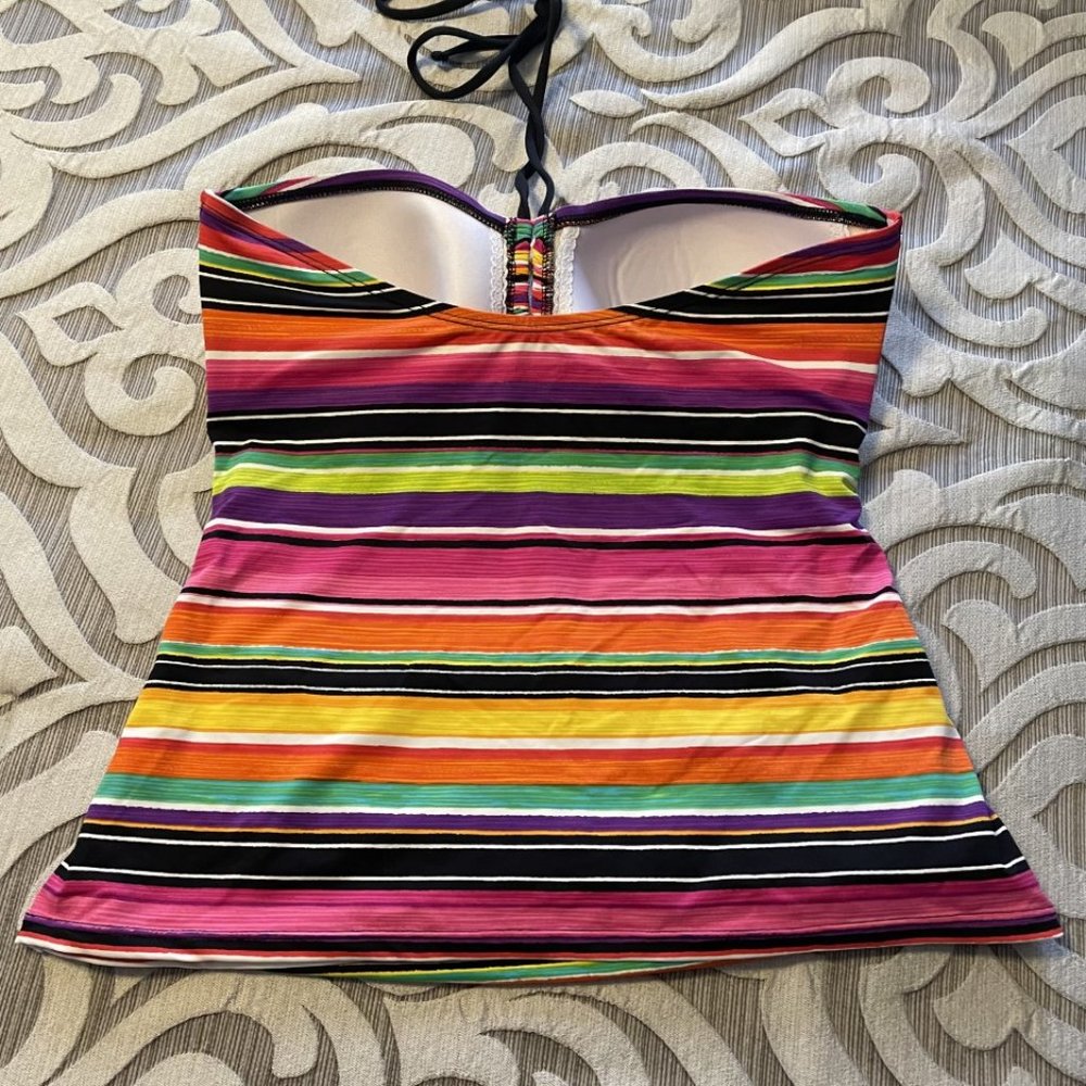 EUC Womens Ralph Lauren 2 piece Swimsuit Tankini Size 8 Multi-Colored Stripes - Picture 5 of 7